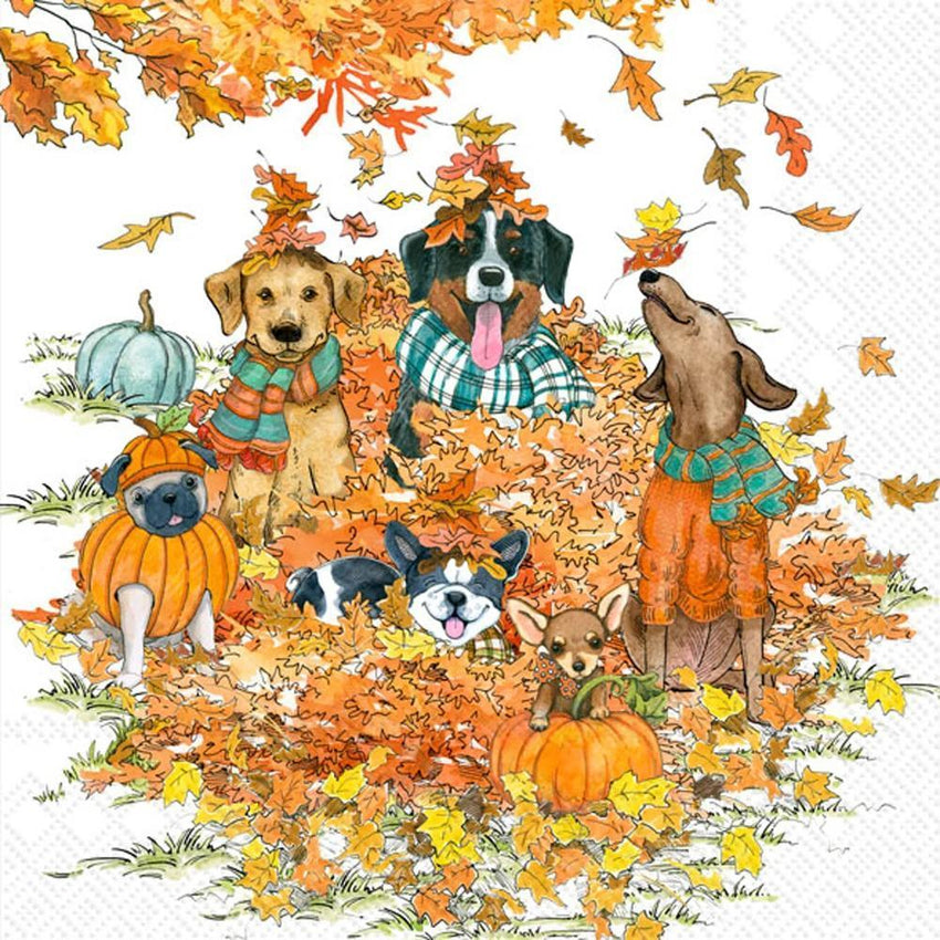 Cocktail Napkins - Autumn Dogs