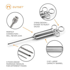 Outset Meat Injector Stainless Steel (6 piece)