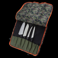 Camouflage Knife Roll - 8 Pocket