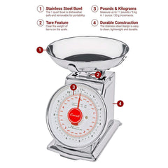 Escali Mercado Dial Scale w/Bowl