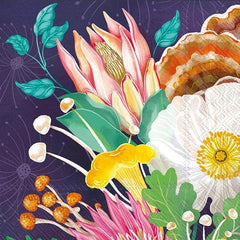 Cocktail Napkins - Florals And Mushrooms (20 Count)