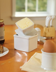 Butter Keeper White Porcelain Square