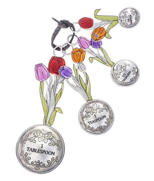 Ganz Measuring Spoons - Tulips Painted