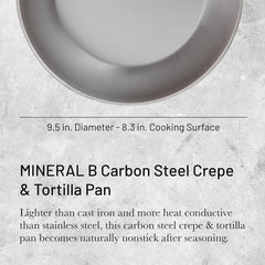 de Buyer Pancake Pan 9.5" Mineral B Element (Carbon Steel)