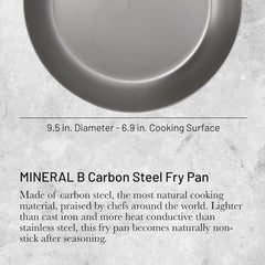 de Buyer Frypan 9.5" Mineral B Pro (Carbon Steel) - Oven Safe Handle