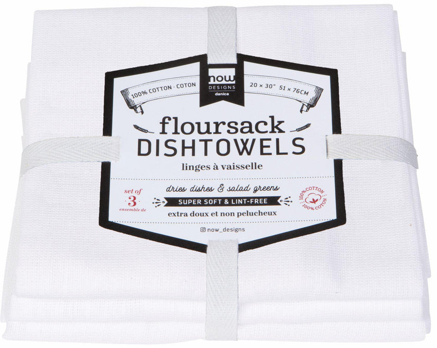 Dish Towel Floursack - White (Set of 3)