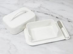 Butterie Porcelain Butter Dish - White
