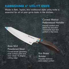 Messermeister Kawashima Utility Knife - 6"