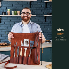 Leather BBQ Roll Bag (6 slots)