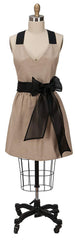 Kay Dee Apron Taupe with Organza Sash