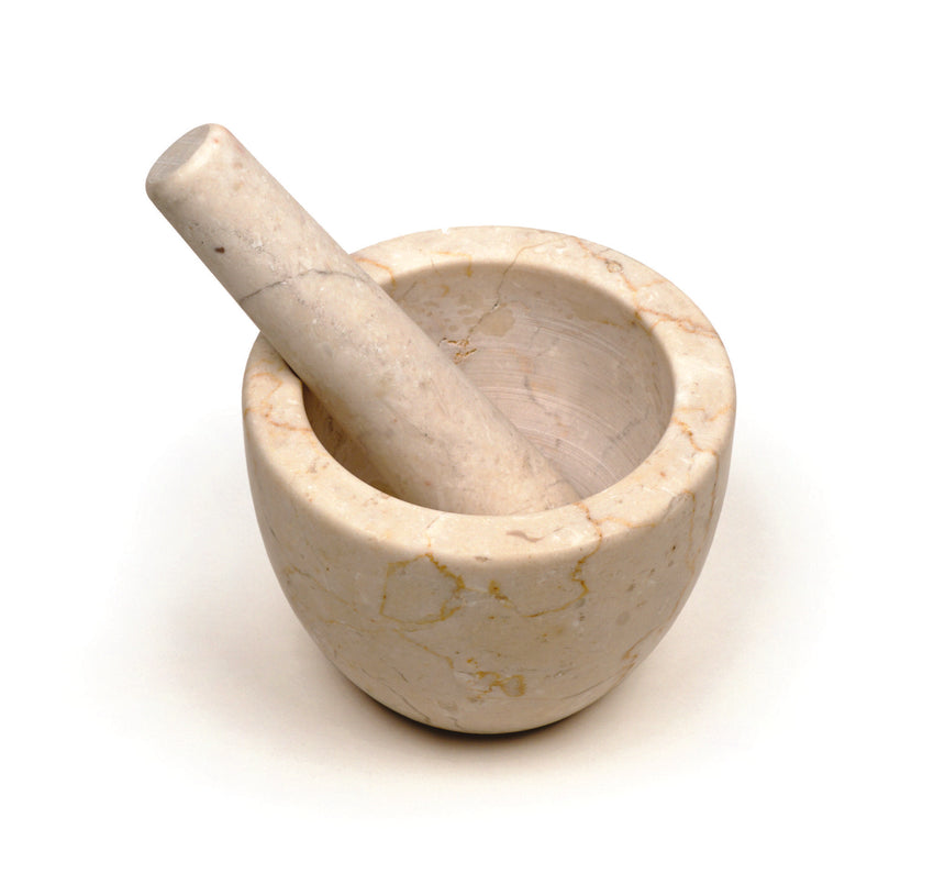 Beige Marble Mortar & Pestle