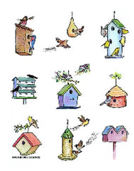 Flour Sack Towel - Bird Houses