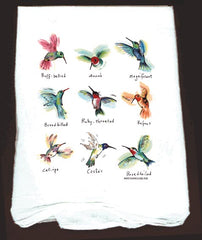 Flour Sack Towel Hummingbirds
