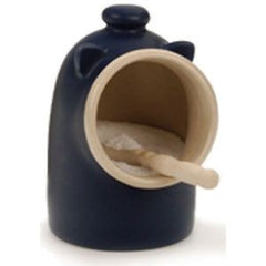 RSVP Stoneware Salt Pig w/Spoon - Matte Blue