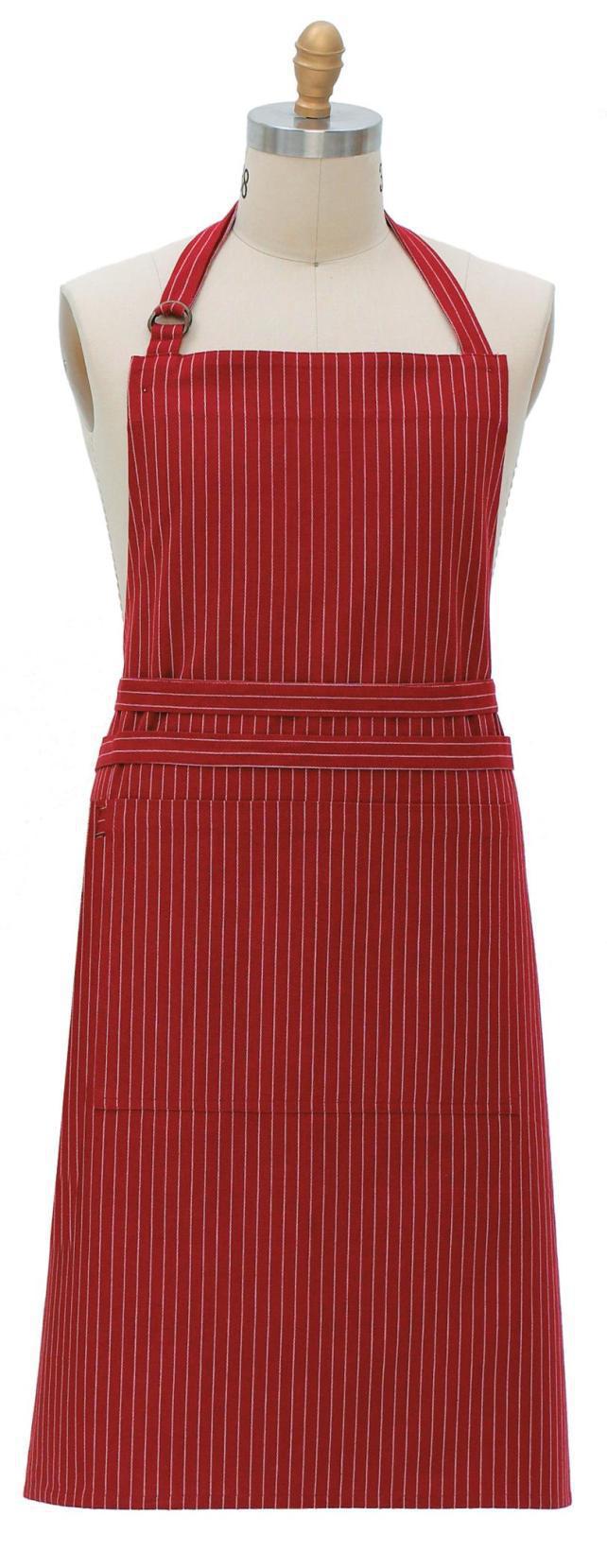 Apron - Claret Pinstripe