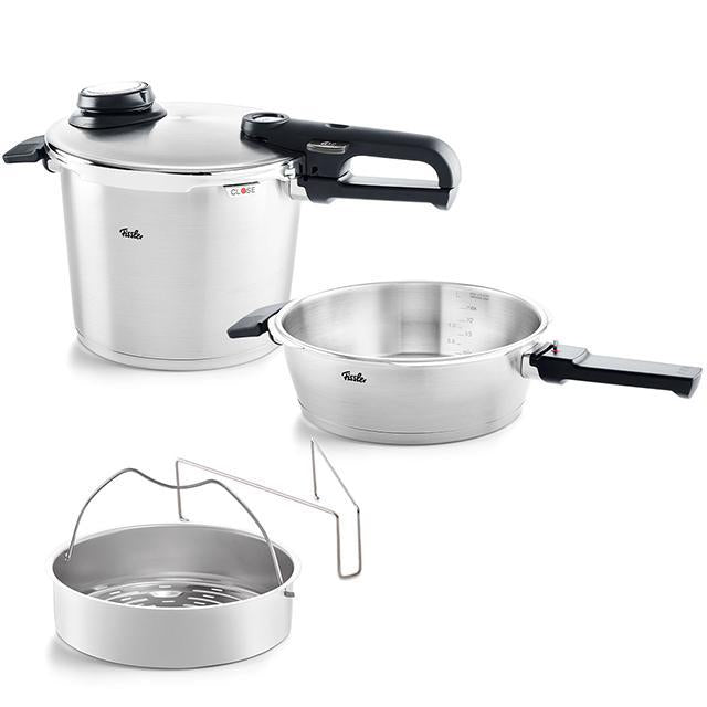 Fissler Vitavit Premium Pressure Cooker (6.3 Quart) and Pressure Skillet (2.6 qt)
