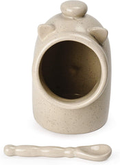 RSVP Stoneware Salt Pig w/Spoon - Oatmeal