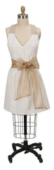 Kay Dee Apron White With Organza Sash