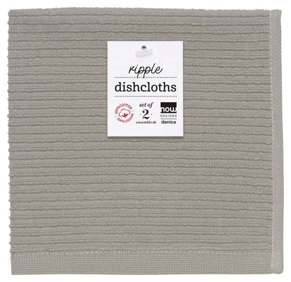 Dish Cloth Ripple London Gray (Set Set/2)