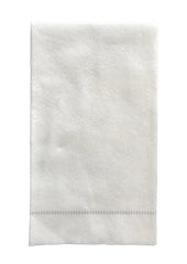 Guest Towel - White/Silver Stitch