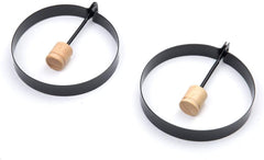 Egg Rings Nonstick w/ Folding Handle - Set of 2