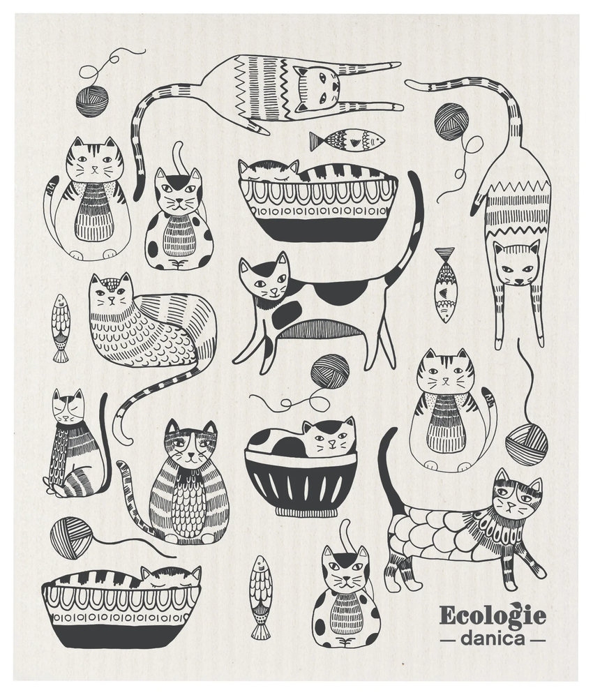 Swedish Dishcloth Purr Party/Sponge Cloth