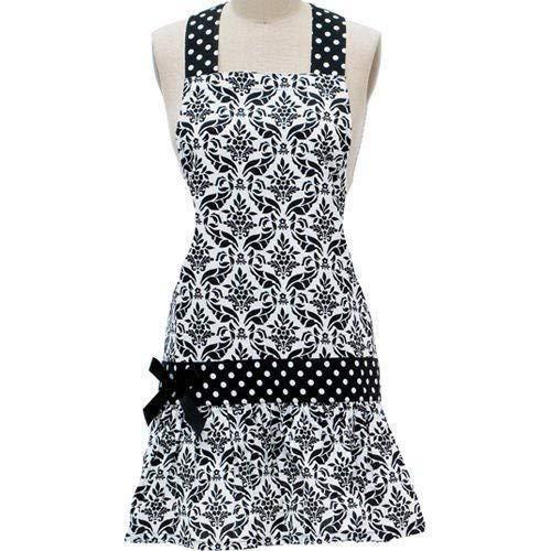 Apron Damask Girlie - Black