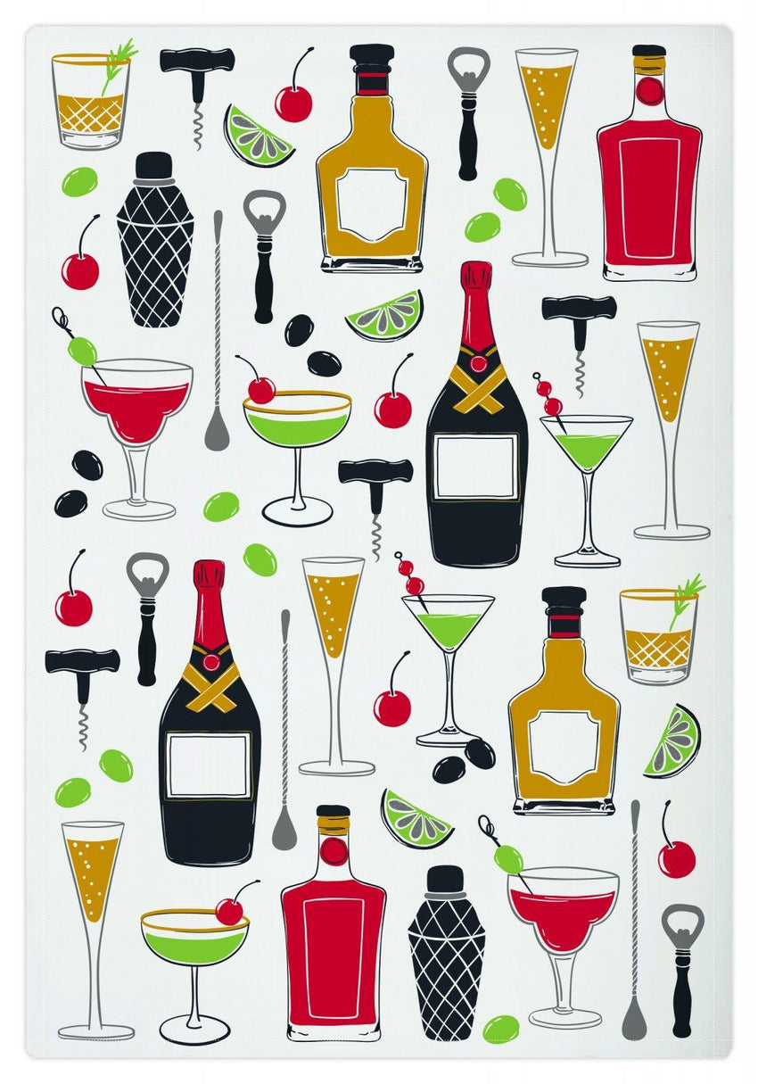 Mu Designer Print Towel Cocktails