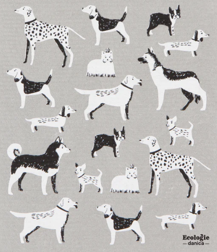 Swedish Dishcloth Dog Days 10 x 12" / Sponge Towel