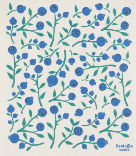 Swedish Dishcloth Blueberries 10 x 12"/Sponge Towel