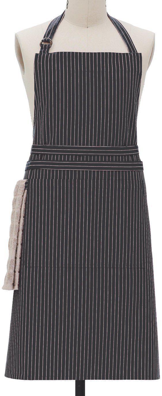 Apron Charcoal Pin Stripe