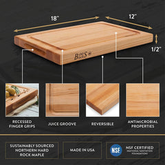 Boos Barbeque Board w/Groove - 18" x 12"