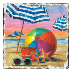 Absorbent Stone Coaster - Beachball
