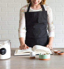 Apron Junior Black Pinstripe