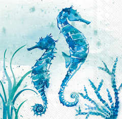 Cocktail Napkins Aquaworld Seahorse (20 count)
