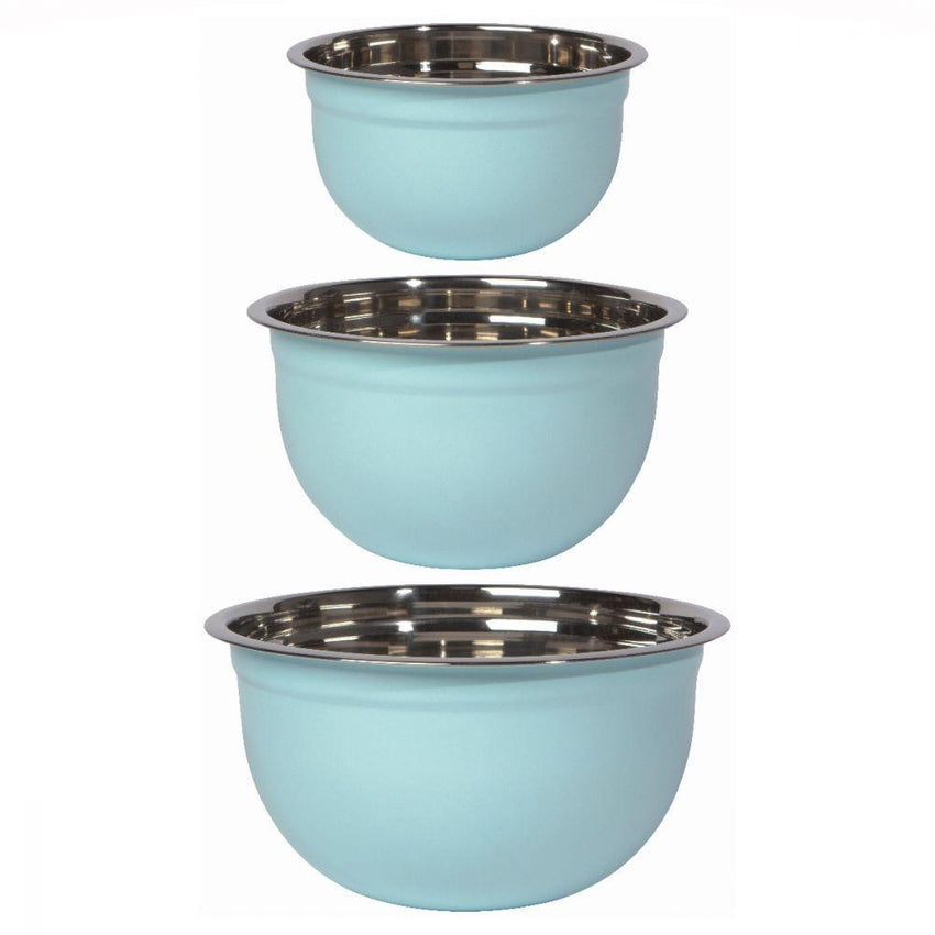 Matte Steel Mixing Bowls Robins Egg (Set 3)