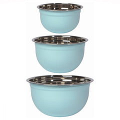 Matte Steel Mixing Bowls Robins Egg (Set 3)
