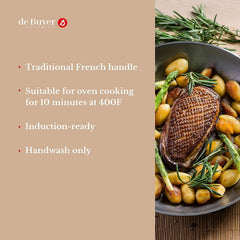 de Buyer Frypan 12.5" Mineral B Element - Two Handle