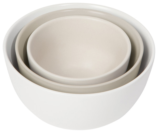 Prep Bowls White Stoneware (Set 3)