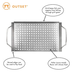 Outset BBQ Grill Grids - Stainless Steel (Set of 2)