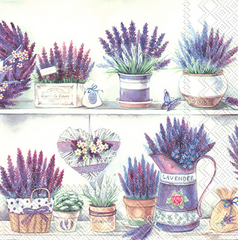 Cocktail Napkins Lavender Pots