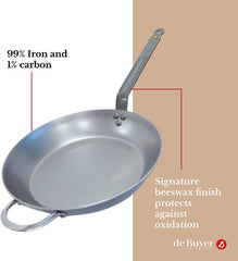 de Buyer Frypan 12.5" Mineral B Element - Two Handle