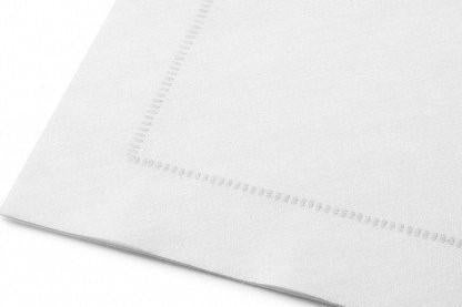 Cocktail Napkin - White/Silver Stitch