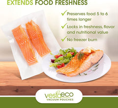 Vesta Eco Sous Vide 3 mil Pouches - 8" x 12" (50 count)