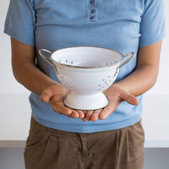 Colander Metal White 1 Quart