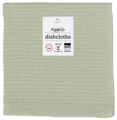 Dish Cloth Ripple Sage Set/2