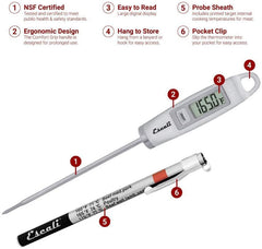 Escali Gourmet Digital Thermometer - Silver (NSF Certified)