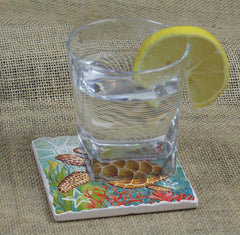 Absorbent Stone Coaster - Sea Turtle Swim