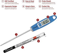 Escali Gourmet Digital Thermometer - Blue (NSF Certified)