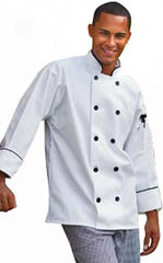 Chef Coat Madrid White W/Black Piping (XL)